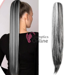 Extensie de par coada dreapta cu cleste 75 cm Brunet Cenusiu Mixt 39283